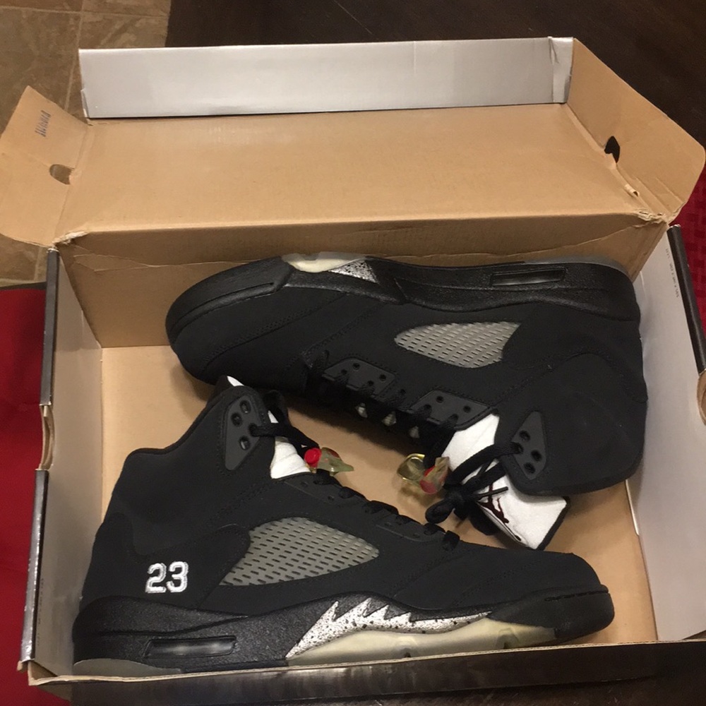 Air Jordan 5 Black Metallic Men Sz 13
